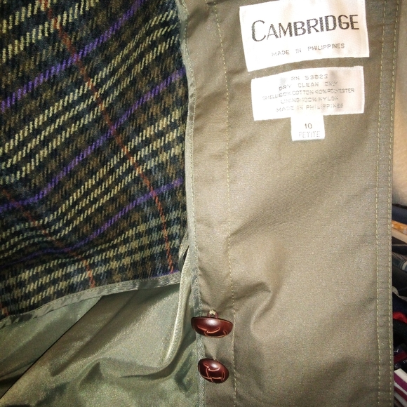 Cambridge Insulated Interchangeable Midi Trench Coat Womens Size 10P•VINTAGE - Picture 4 of 11